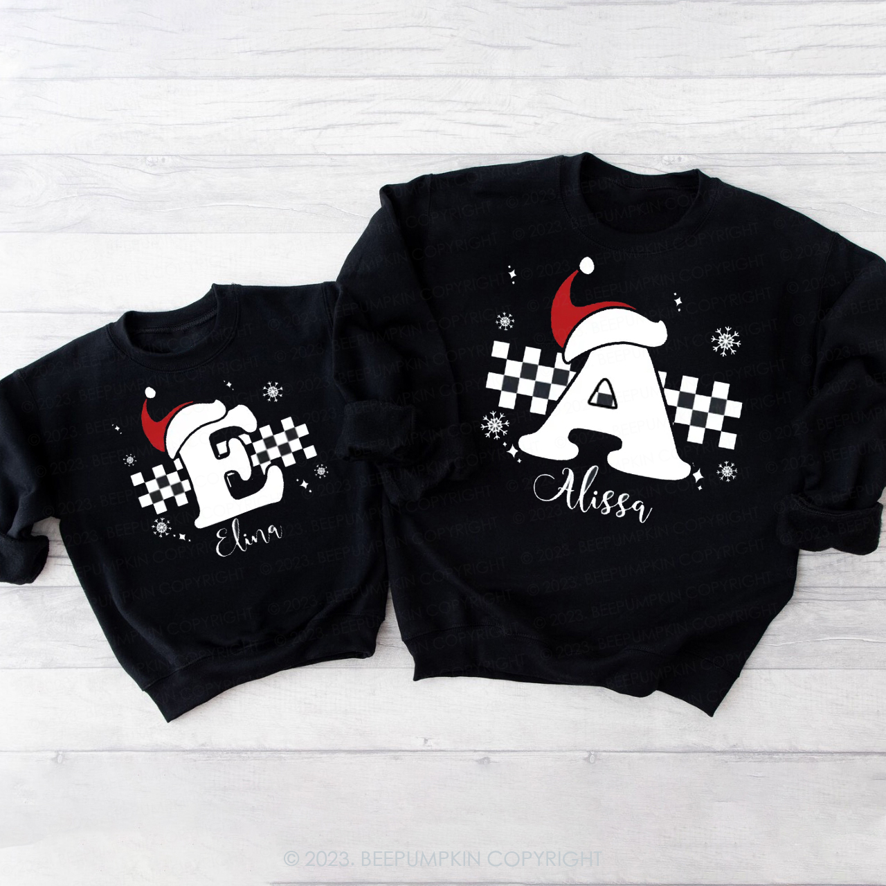 Custom Monogrammed Christmas Family Matching Sweatshirts