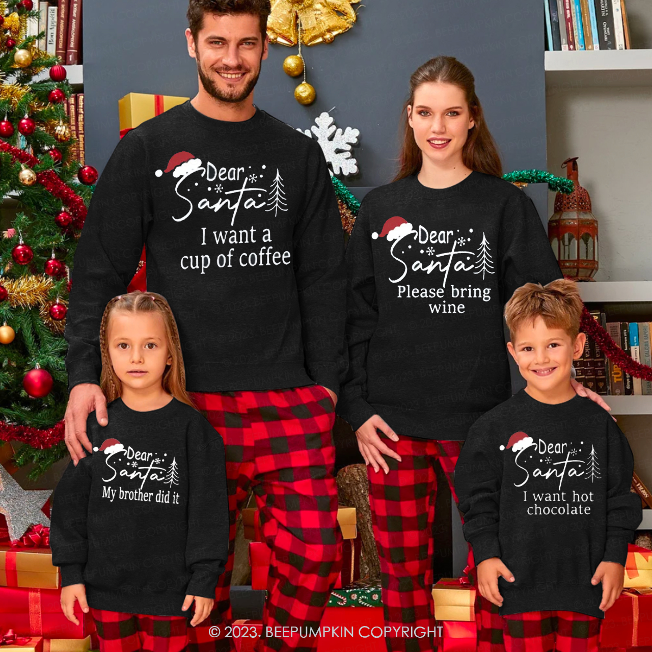 Dear Santa Group Christmas 24 Quotes Sweatshirts