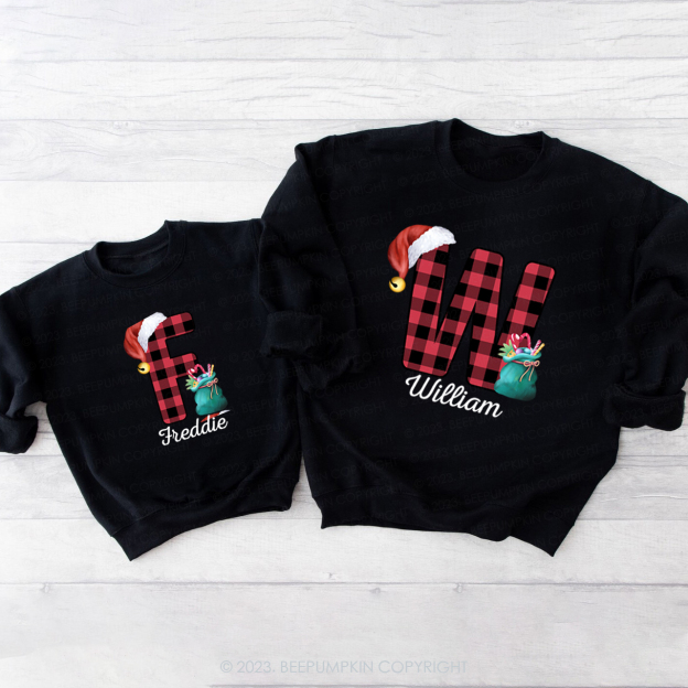 Funny Monogrammed Christmas Family Matching Sweatshirts