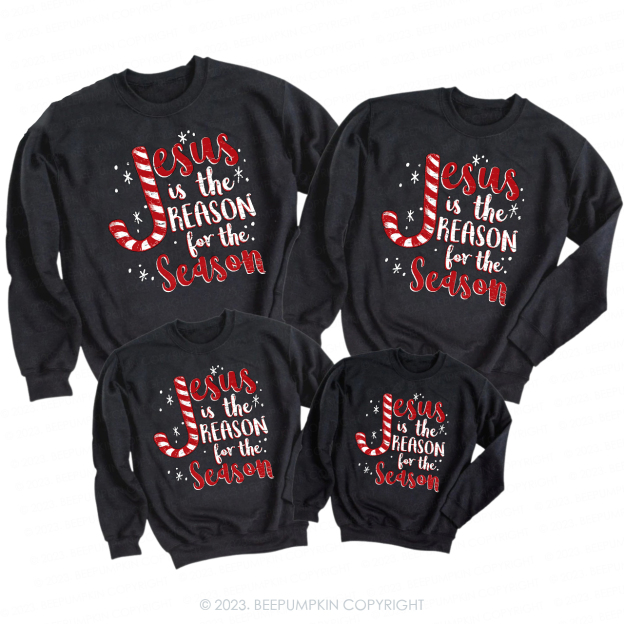Candy Cane Christmas Family Sweatshirts