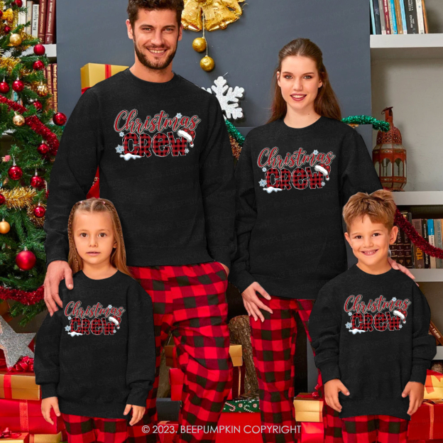 Christmas Crew Plaid Merry Christmas Matching Sweatshirts