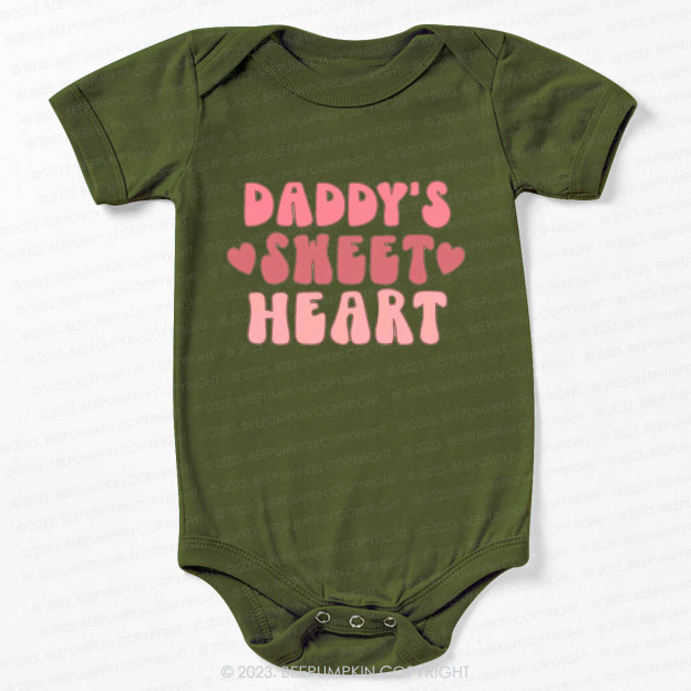 Daddy's Sweet Heart Natural Valentine Bodysuit For Baby