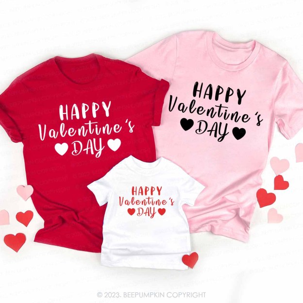 Happy Valentine's  Day Letter Family Matching Shirts