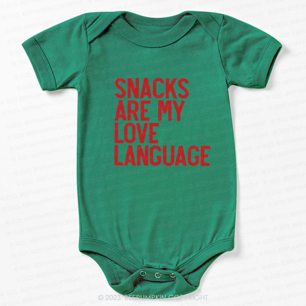 Snacks Are My Love Language Bodysuit For Baby