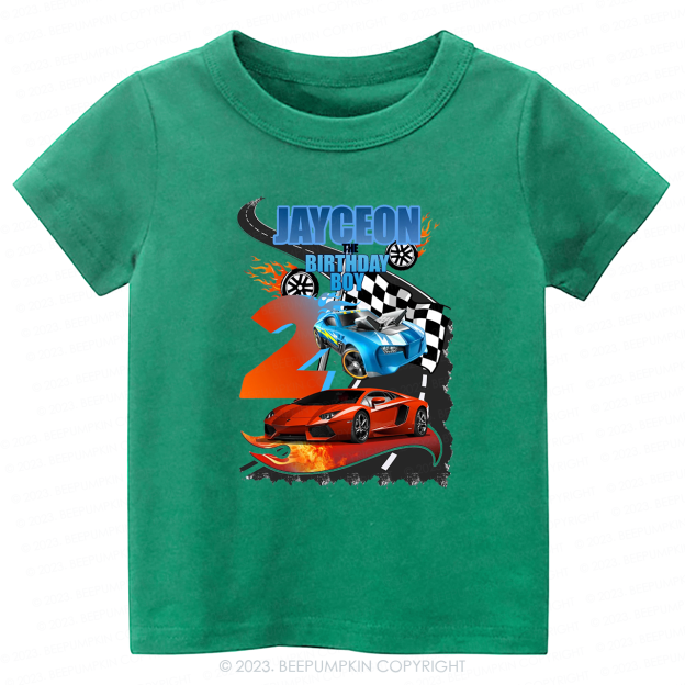 Personalized Birthday Boy Hot Wheels T-Shirt