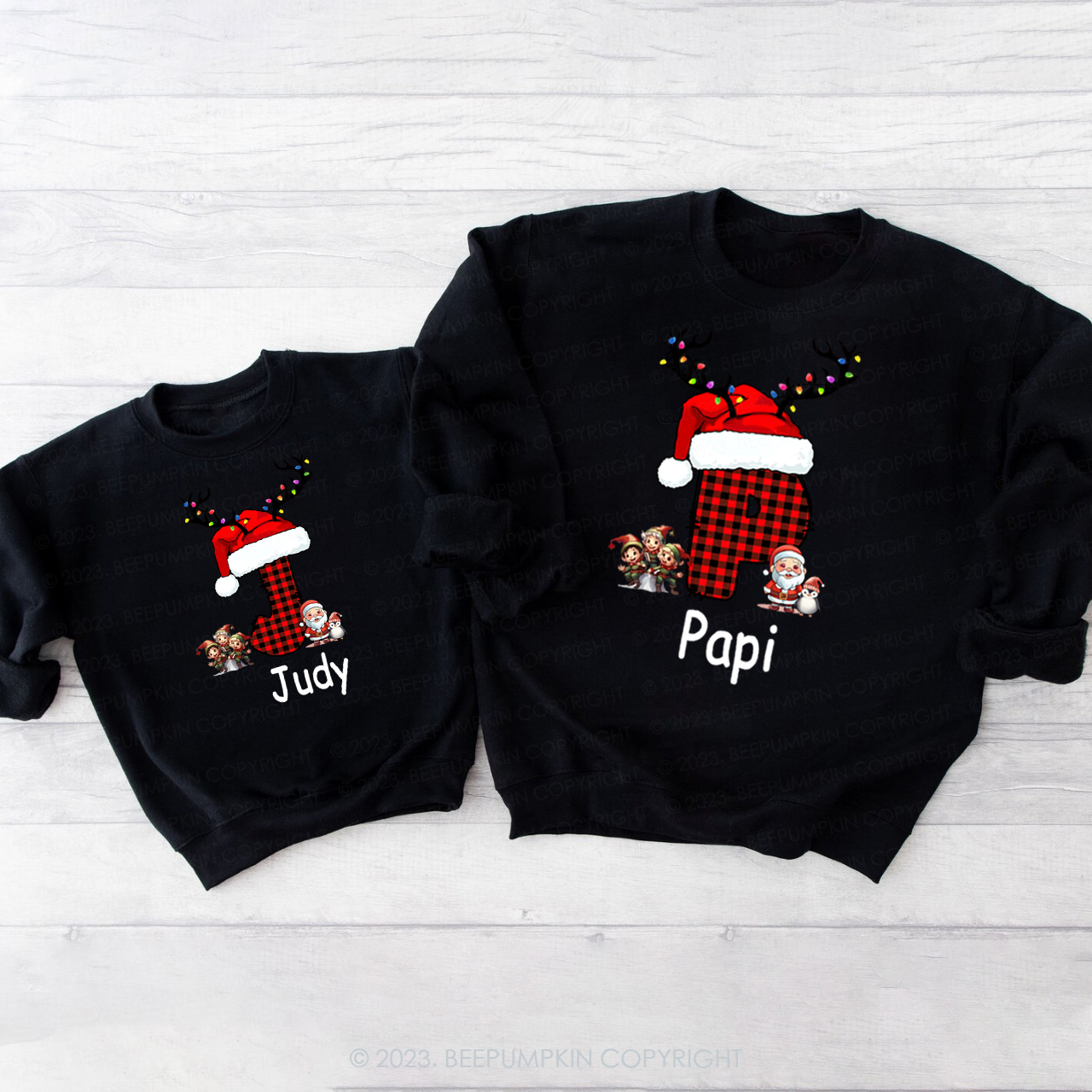 Monogrammed Family Customized Name Christmas Matching Sweatshirts