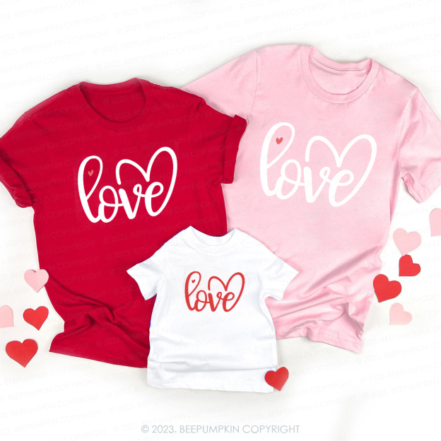 Love is a Circle Valentine's Day Family Matching Shirts