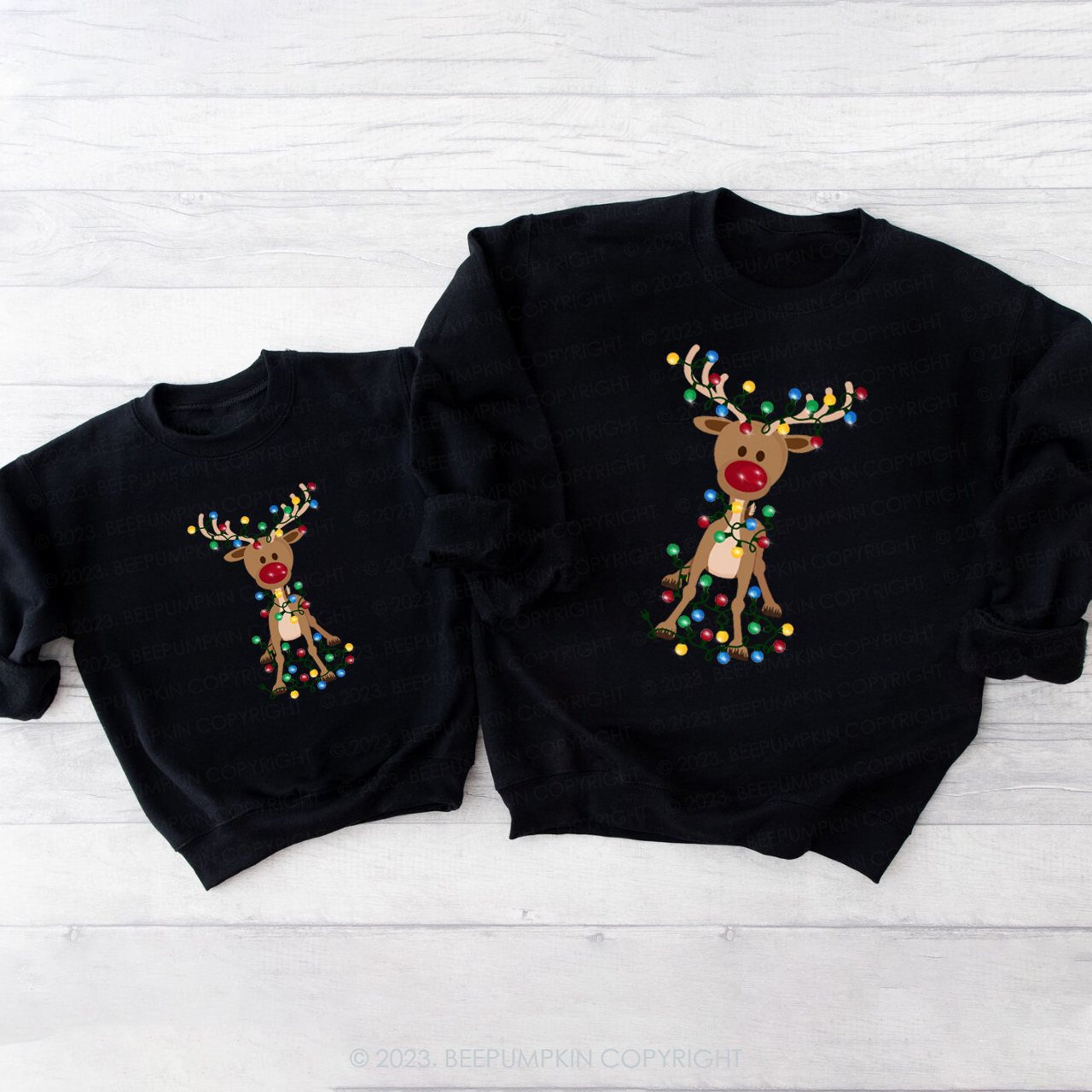Chrismas Adorable Reindeer Classic Family Sweatshirt
