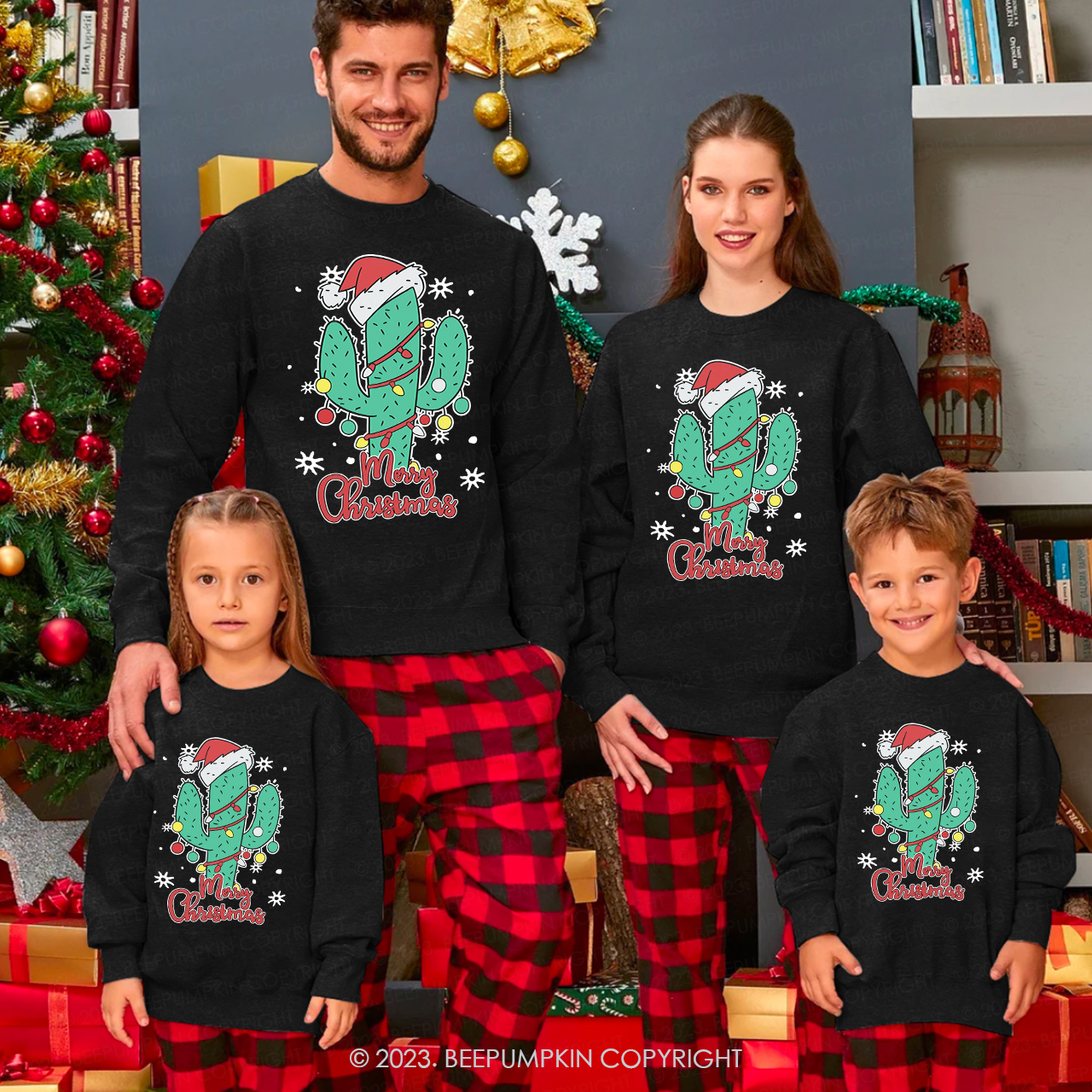 Cactus Christmas Family Sweatshirt