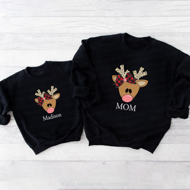 Big Nose Reindeer Christmas Family Matching Sweatshirt