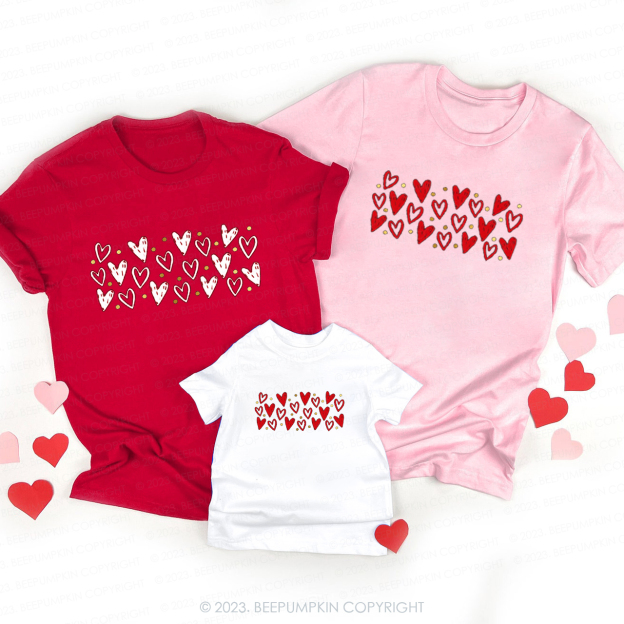 Red Hearts Hot Valentines Matching Shirts