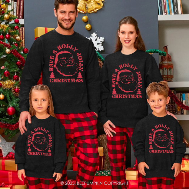 Holly Jolly Santa Christmas Family Sweatshirt