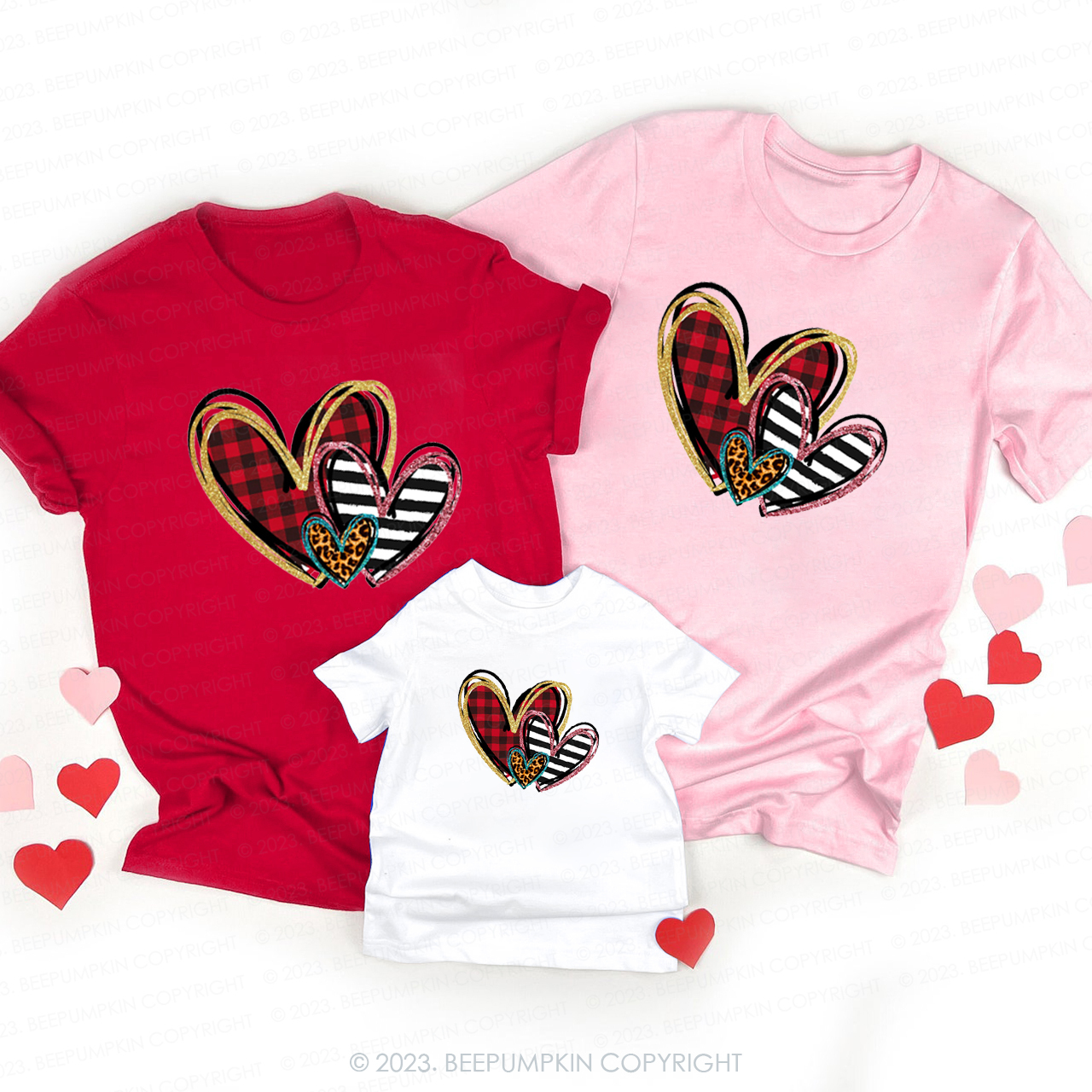 Leopard Love Heart Valentines Day Matching Shirts