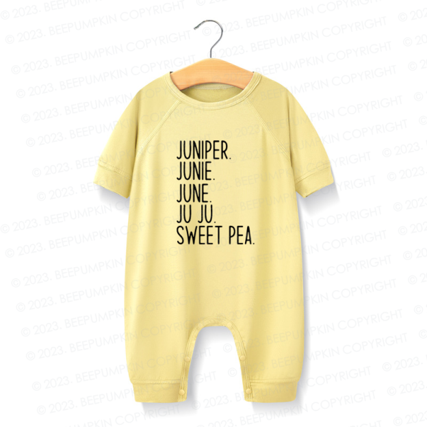 NEW! Mid-sleeves Gender Neutral Nickname Personalized Silky Baby Romper