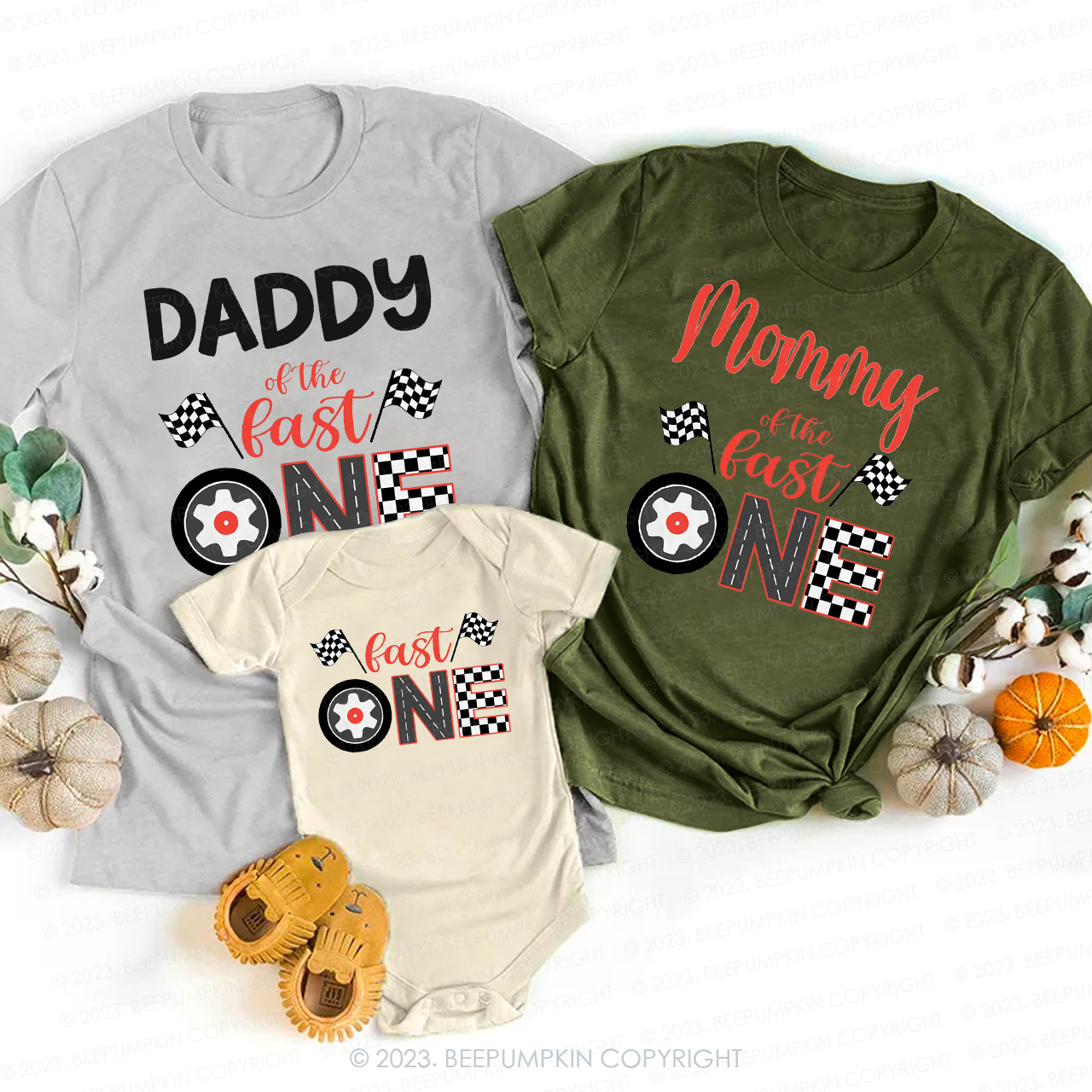 Personalized Fast One Family Shirts-Race Car Birthday