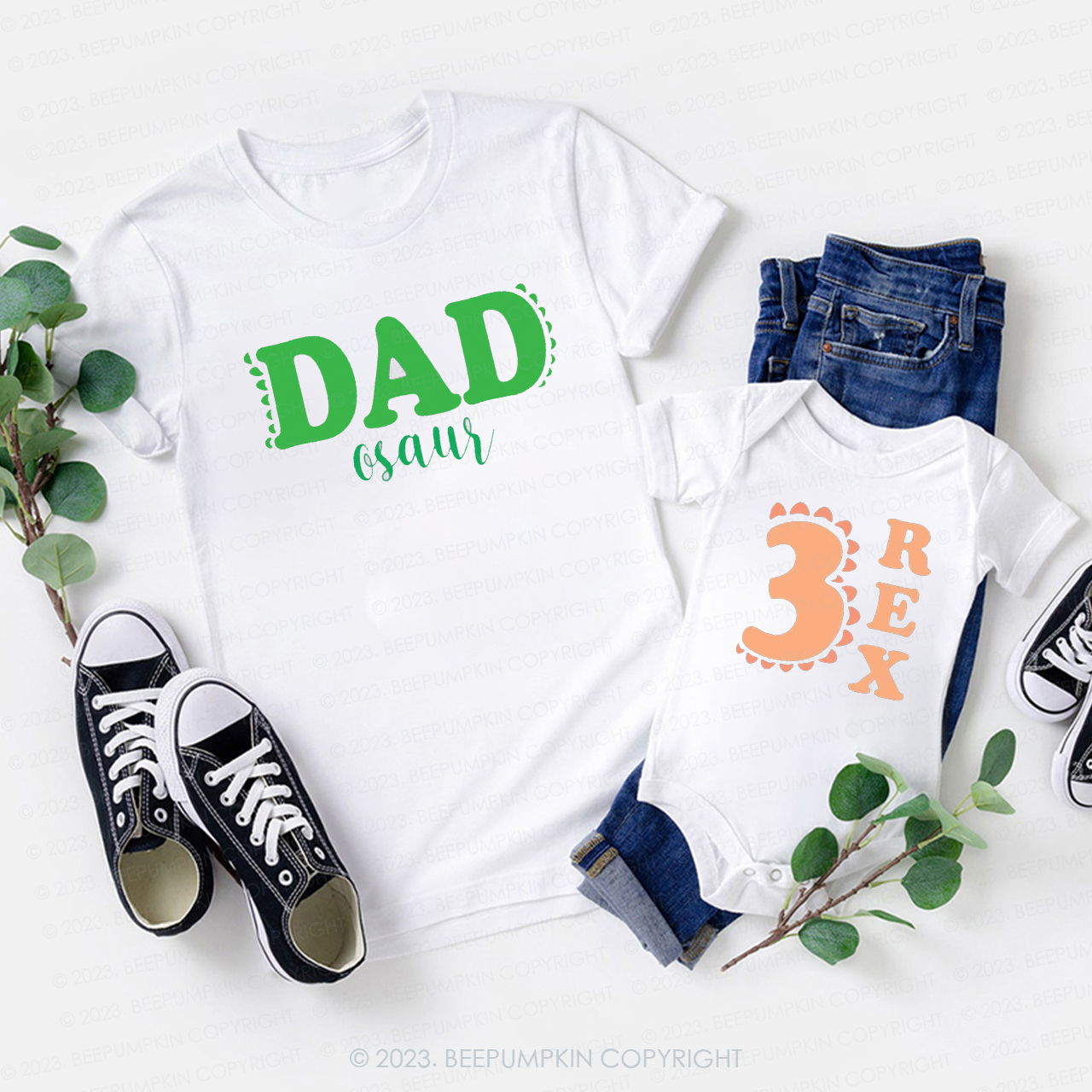 Custom Matching Family Dinosaur Birthday Tees