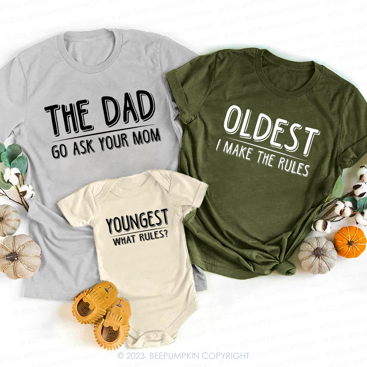 Family Rules Oldest Middle Youngest Matching Shirts