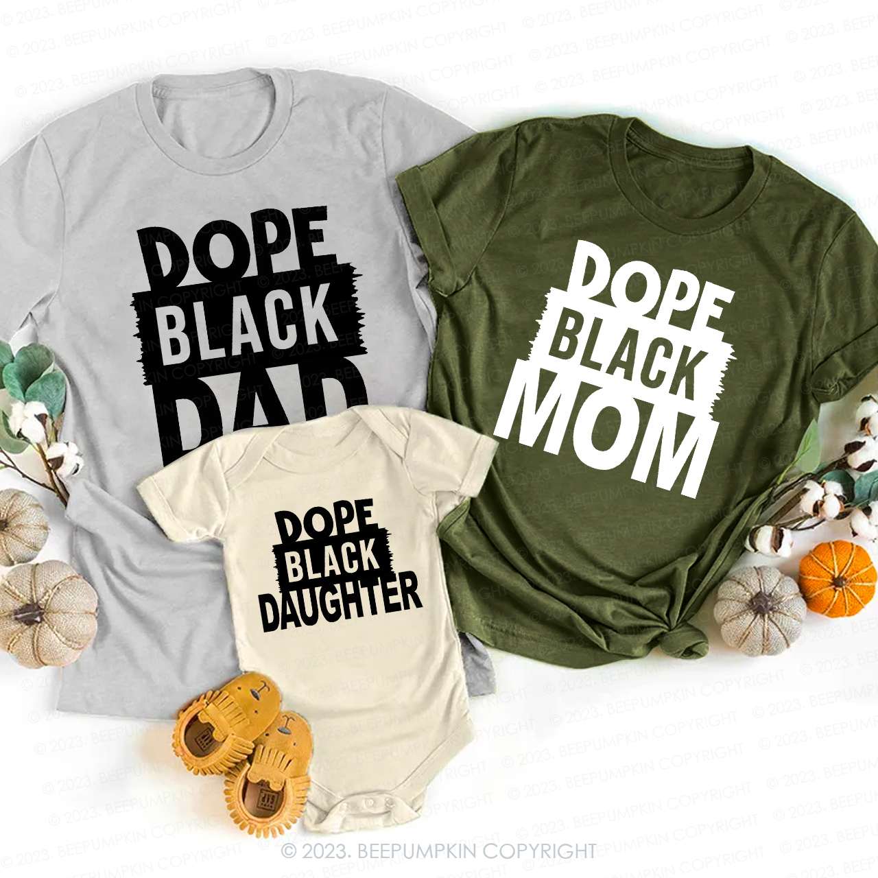 Personalized DOPE BLACK  Family Matching Shirts