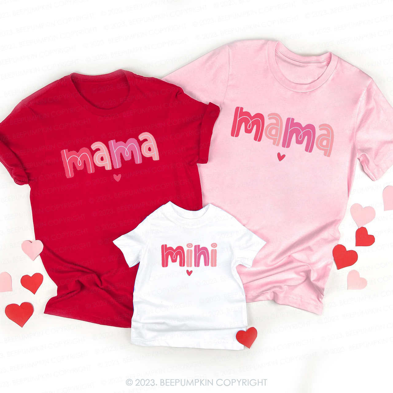 Mommy And Me Colourful Valentines Day Shirts