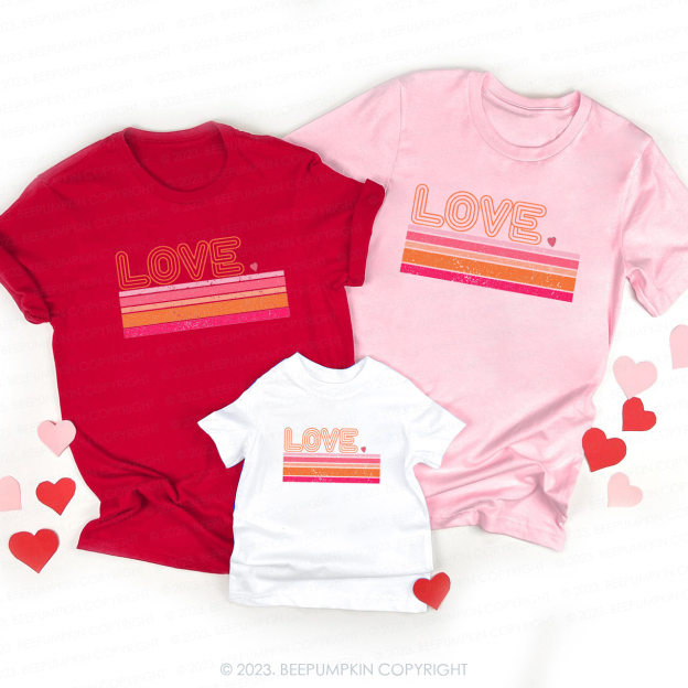 Retro Love Color Astronomy Valentines Day Shirts