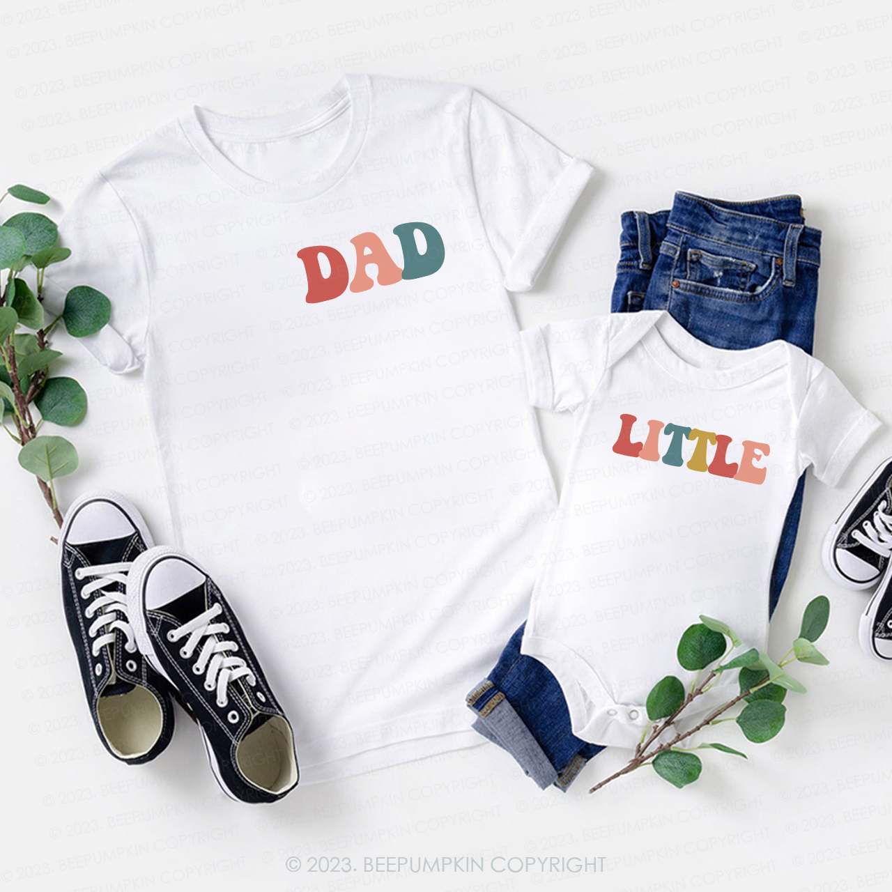 Personalized Big Middle Little Matching T-shirts For Family