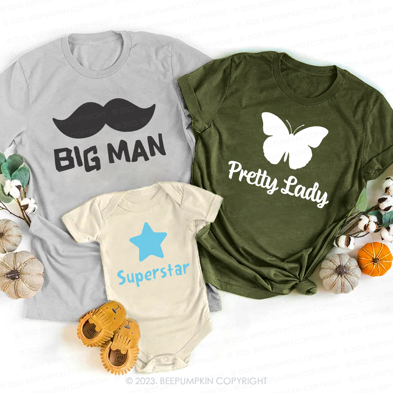 Personalized Pretty Lady & Superstar Family Matching T-shirts
