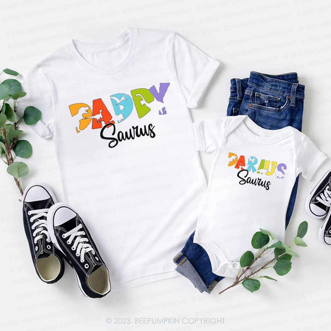 Funny Birthday Tee Matching Family Dinosaur T-shirts