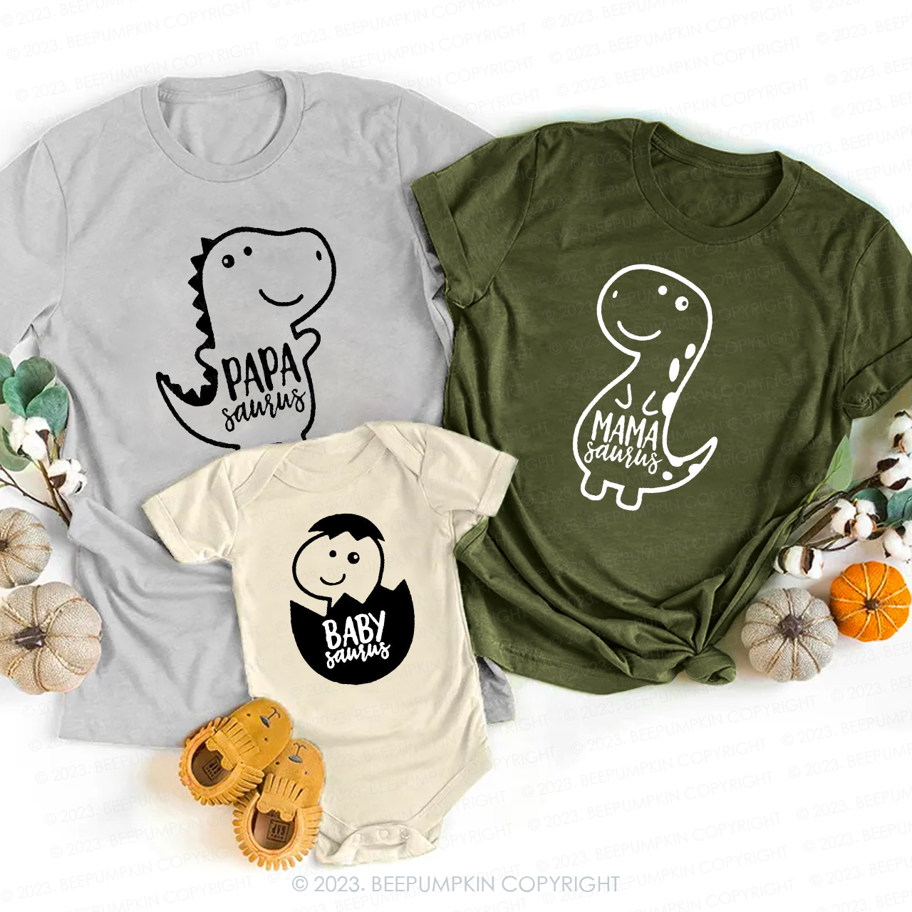Dinosaur Birthday Saurus Family Matching T-Shirts