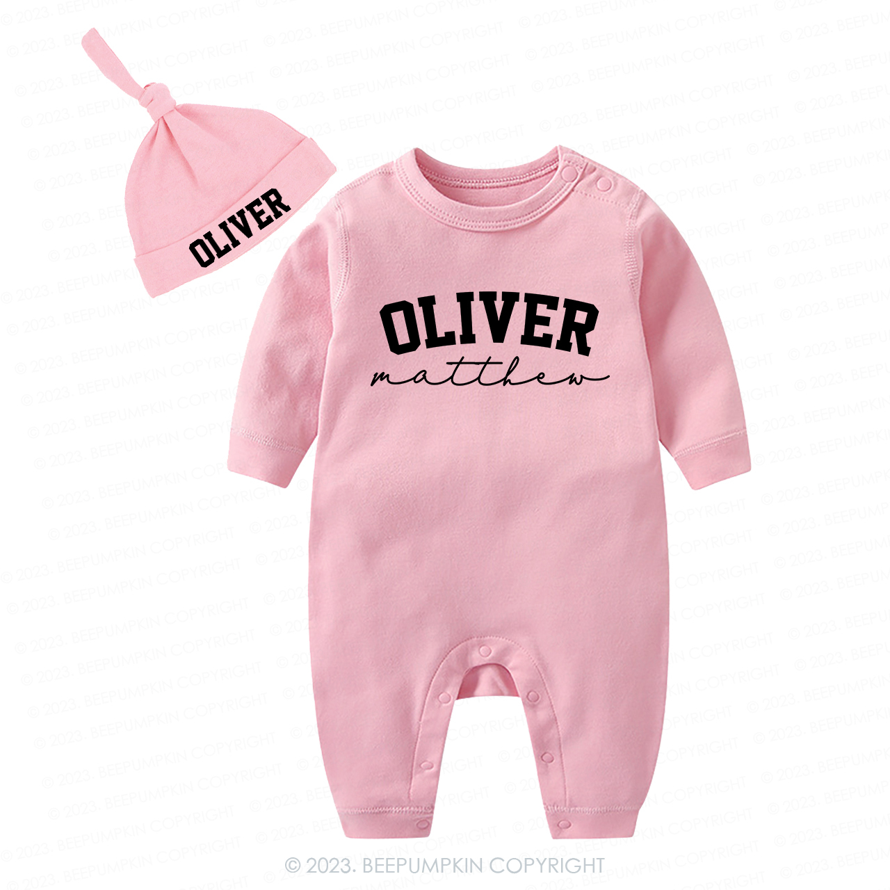 Personalized Vintage Gender Baby Romper With Hat