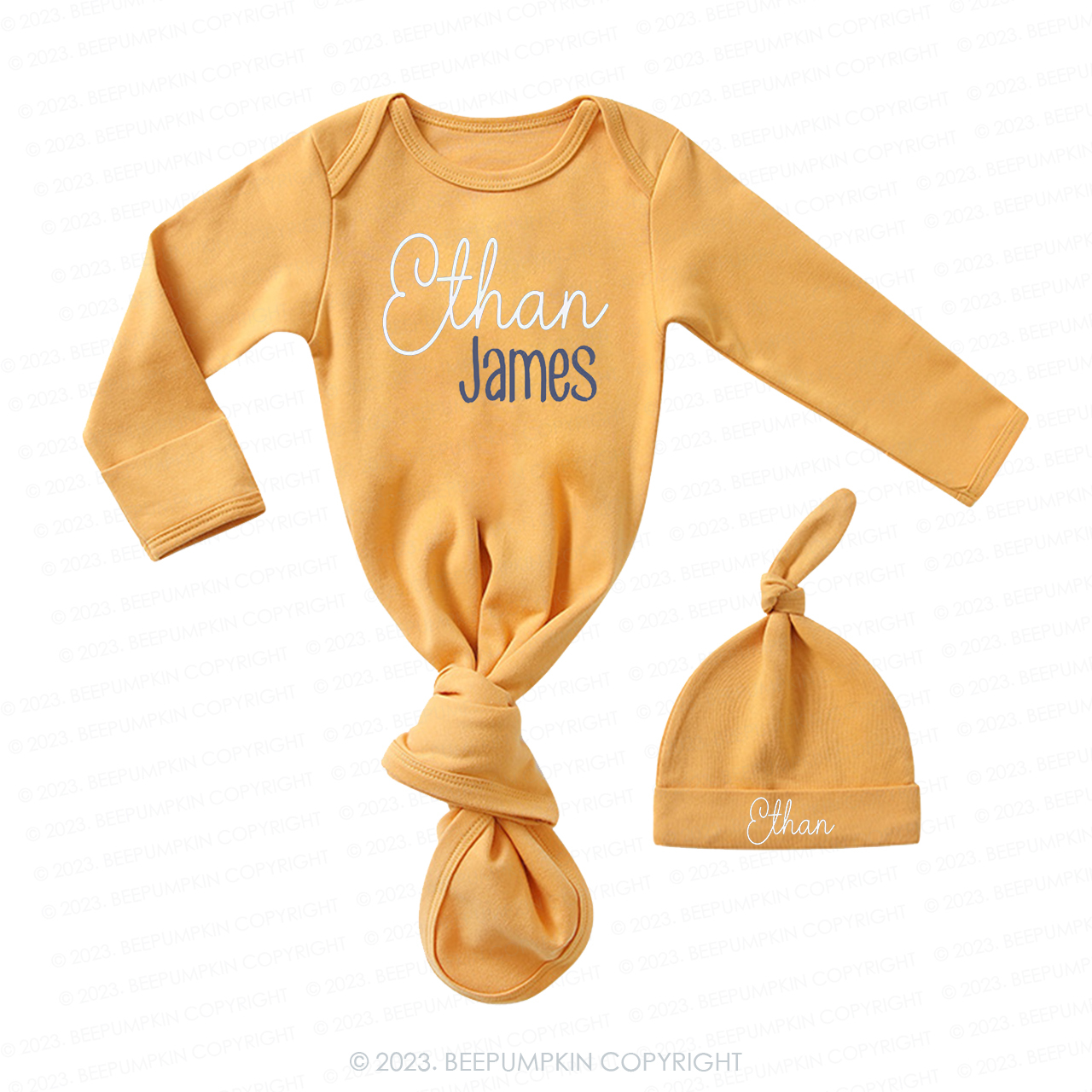  Coming Home Outfit Personalized Knotted Gown Hat Set