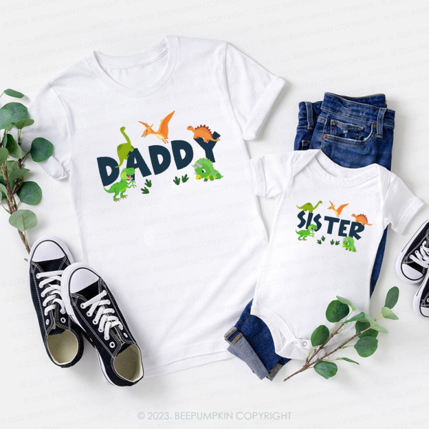 Custom Dinosaur Name Family Trex Matching T-Shirts