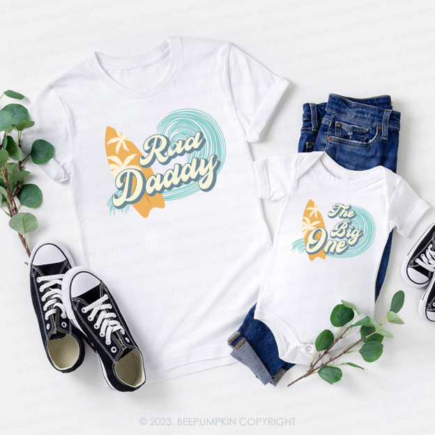 Ocean Wave Surf Matching Family Birthday Shirt 