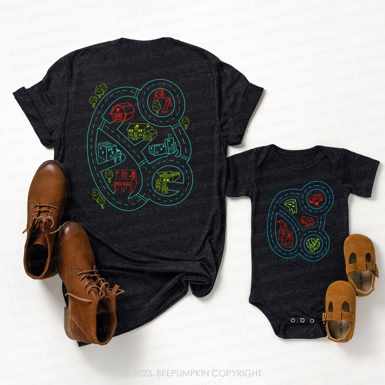 Play Mat Road Map Matching Gift T-Shirts