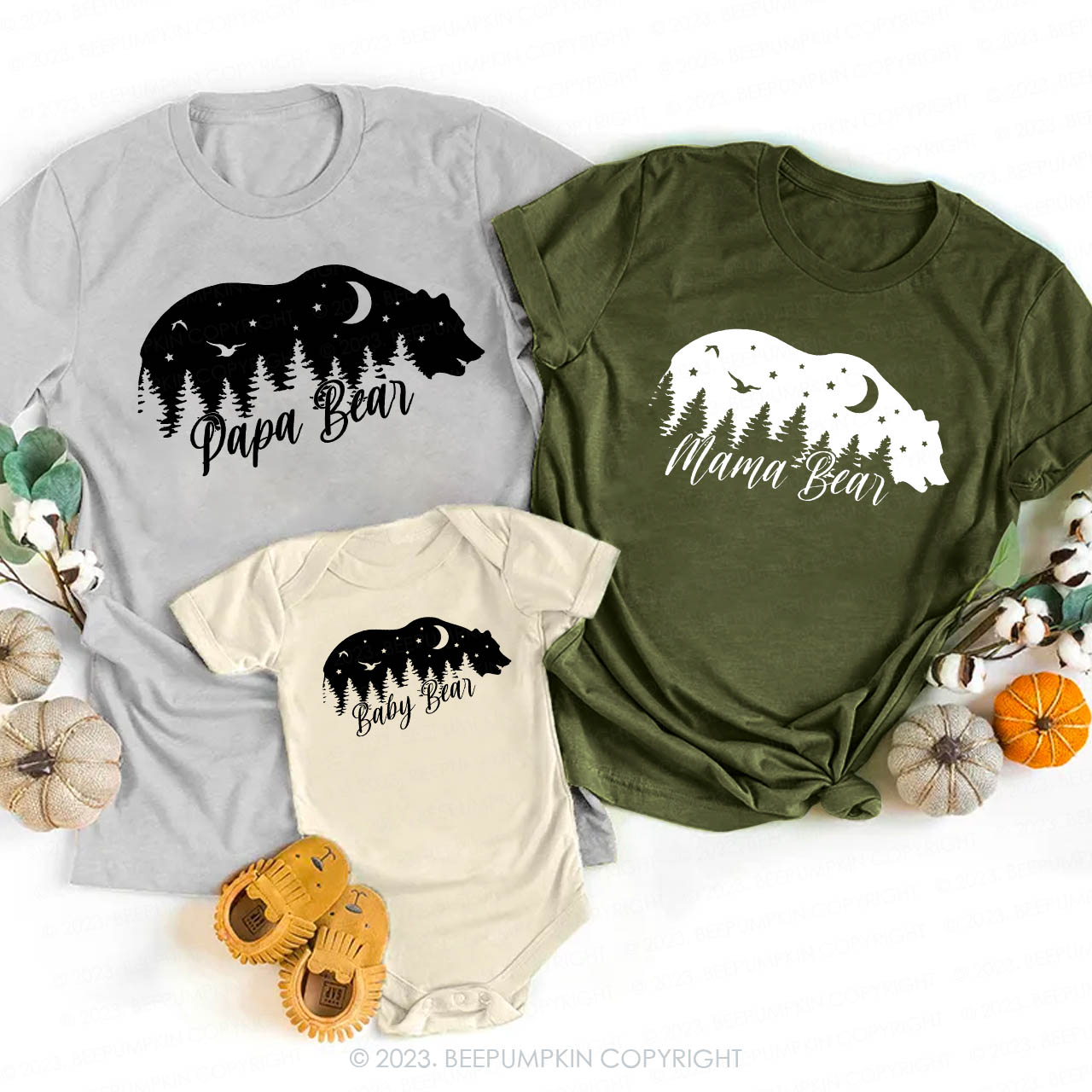 Personalized Family Bear Matching Shirts For Camping Outdoor Forest