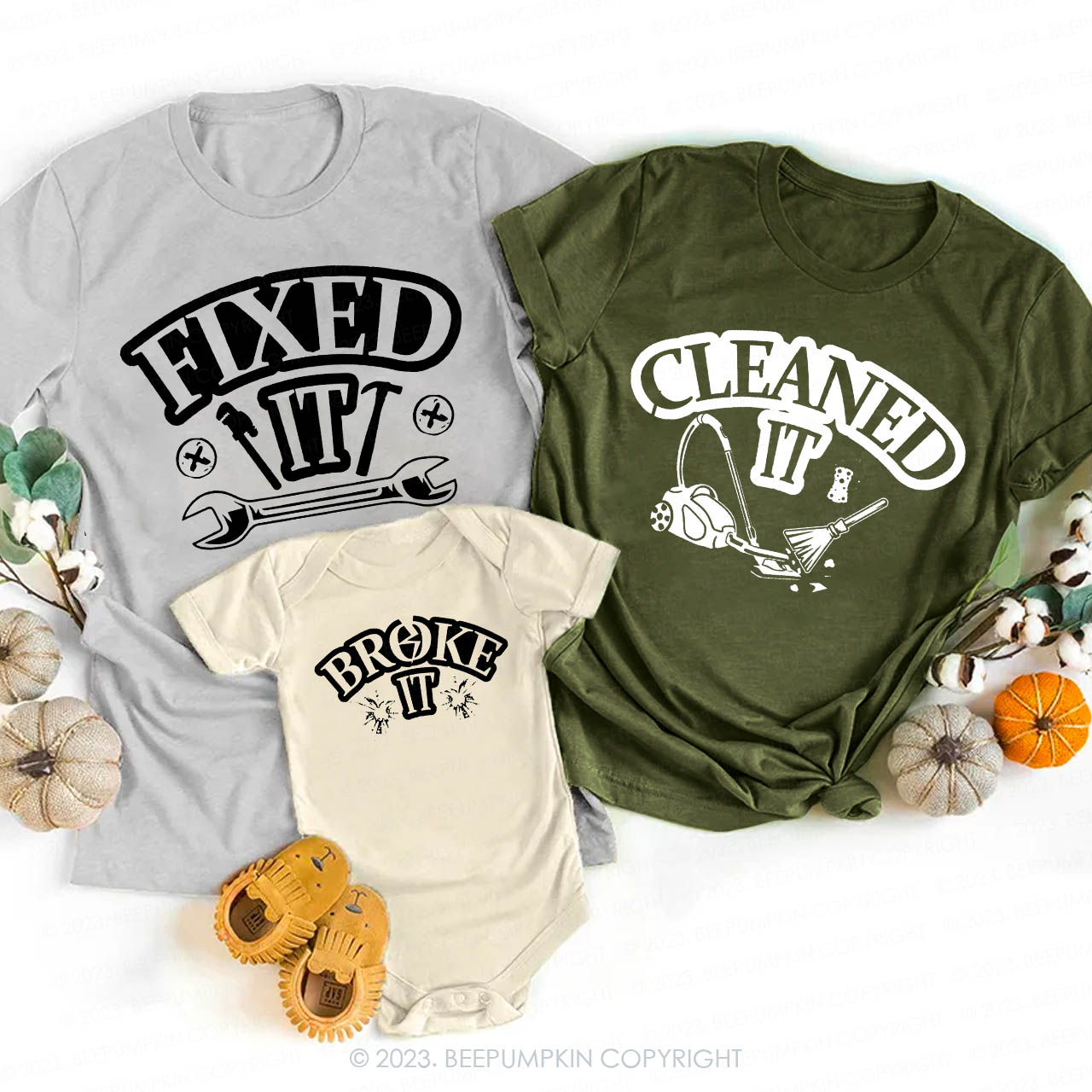 Fixed It Broke It Funny Family Tool Gift Matching Shirts 