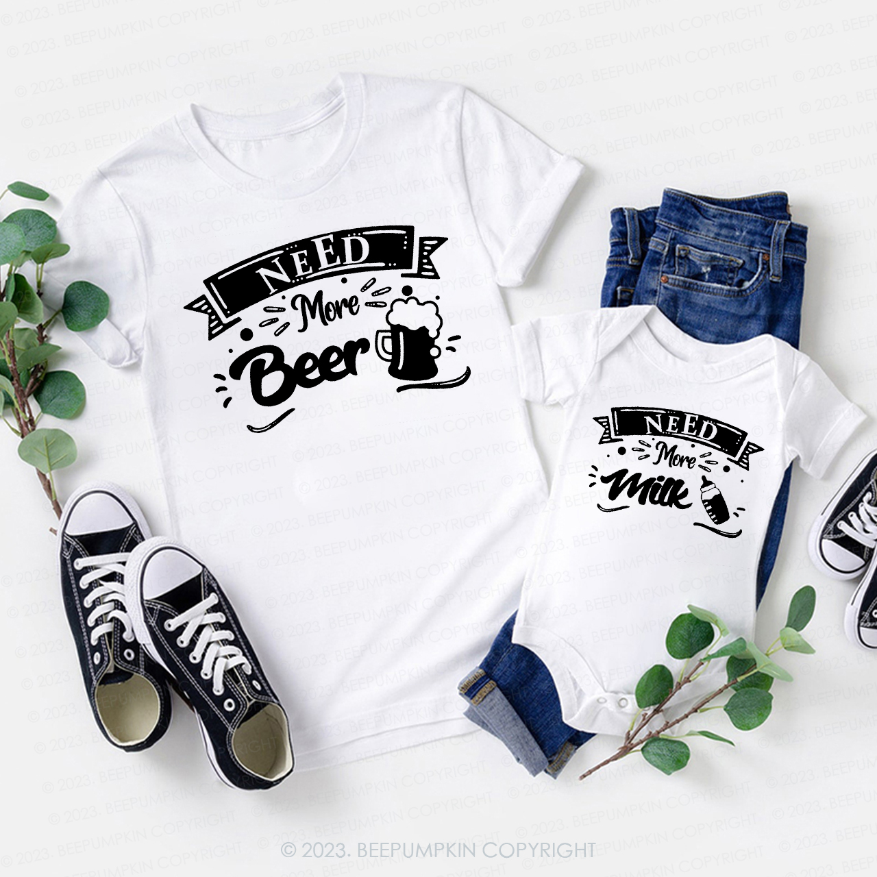 Need More Beer Coffee Family Matching Shirts 