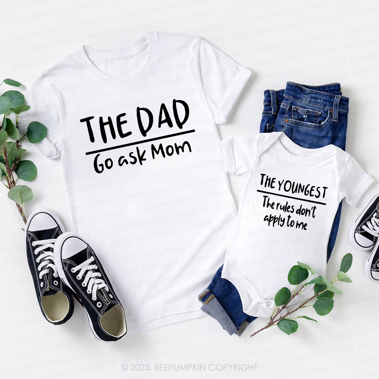Oldest Middle Youngest Family Member Matching Shirts 