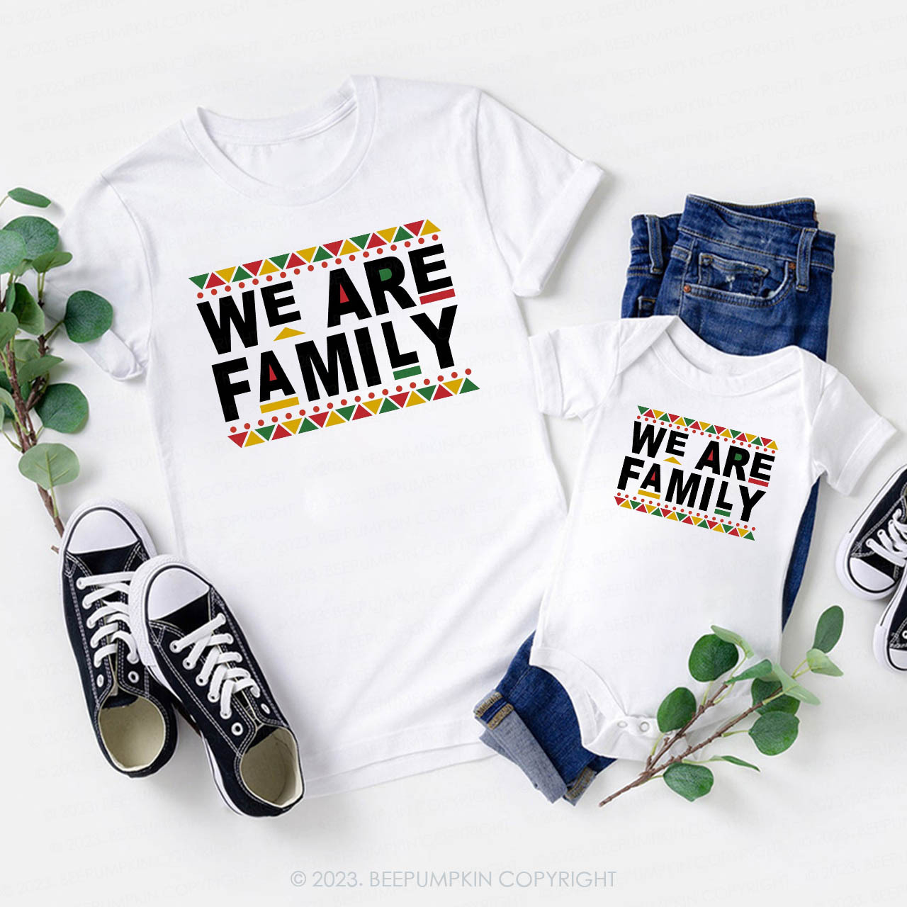 We Are Family Colorful Fun Family Matching Shirts 