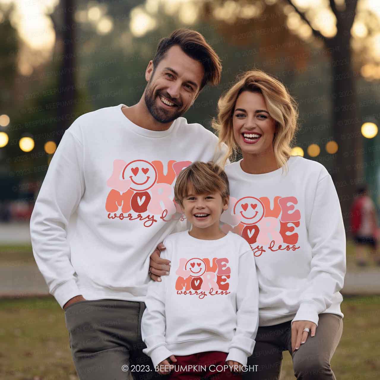 Love More Worry Less Valentine's Day Gift Sweatshirts