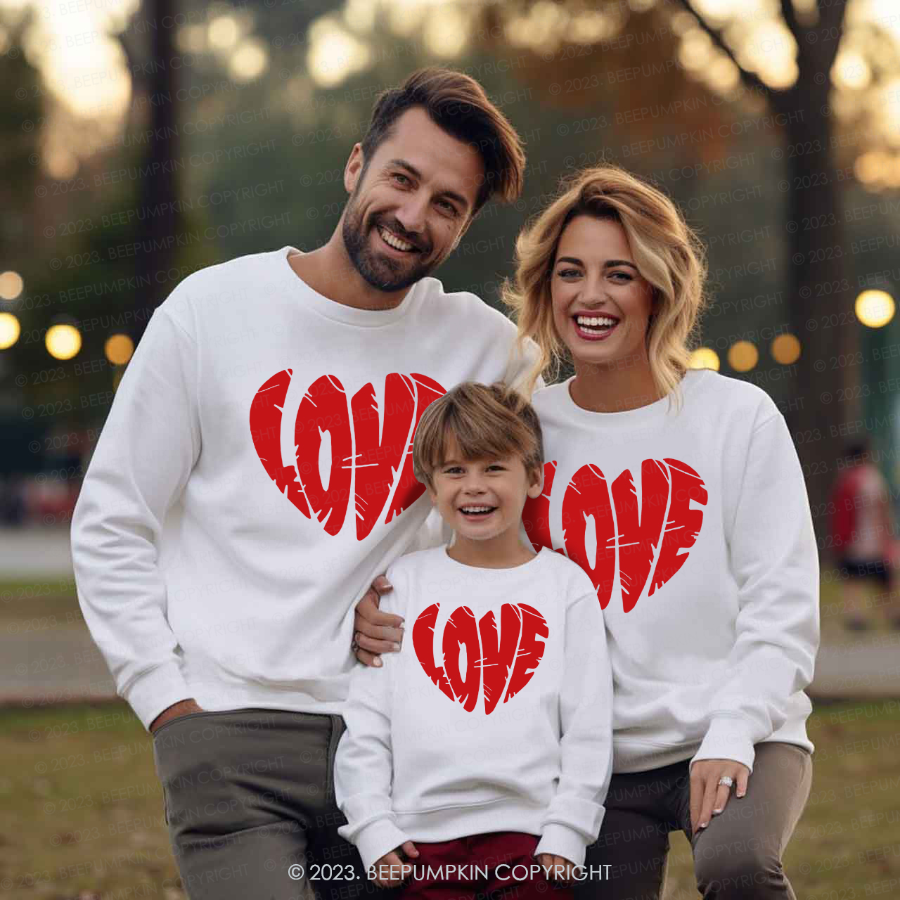 Bold Love Valentine's Sweatshirts For Family