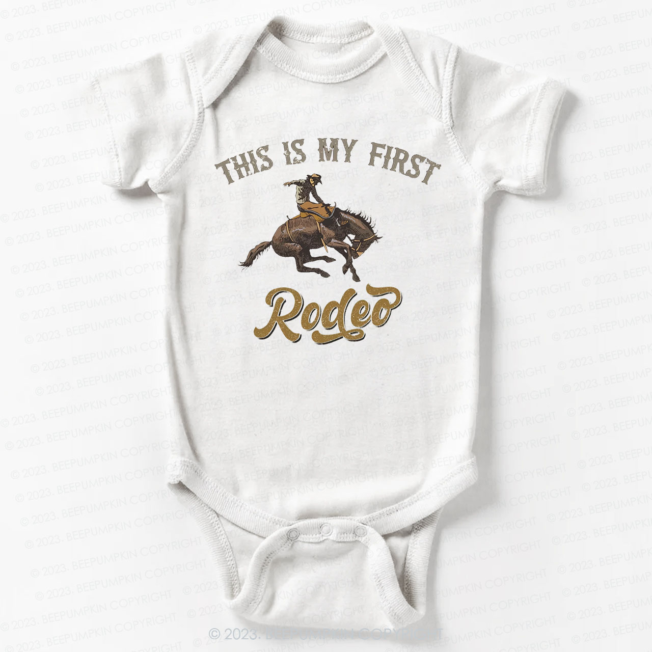 This Is My First Rodeo Cowboy Farm Bodysuit For Baby
