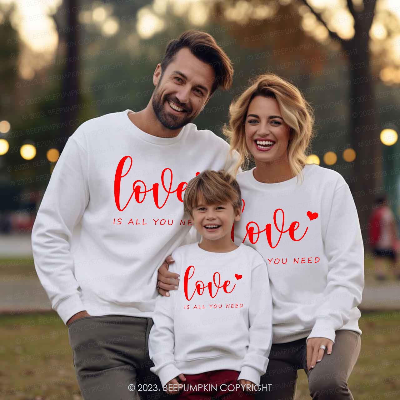 Love Is All You Need Valentine's Family Matching Sweatshirt