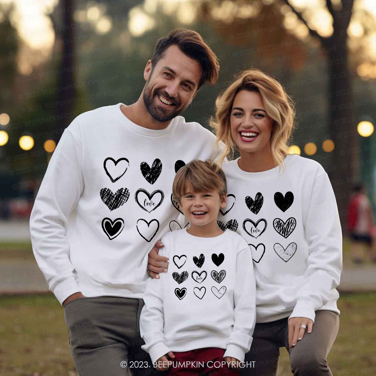 Nine Different Love Valentine's Family Matching Sweatshirt