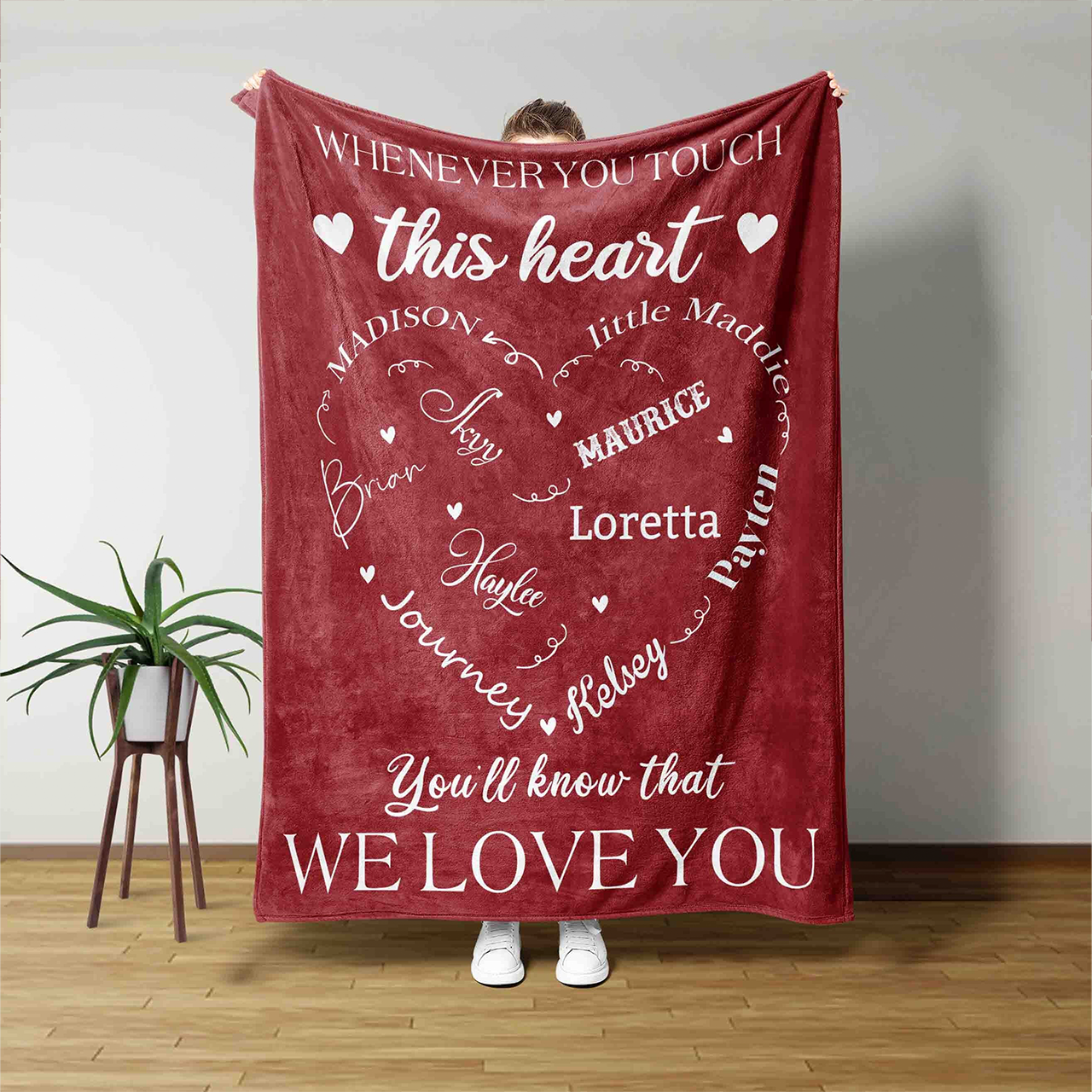 Personalized Name Heart Blanket