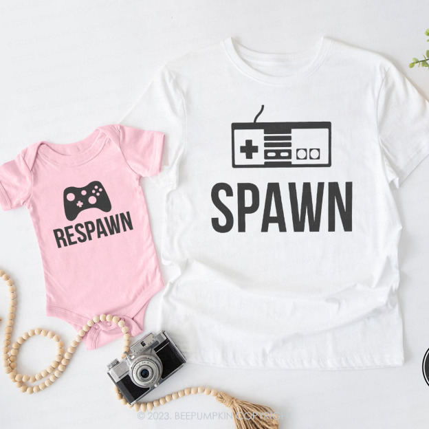 Spawn Respawn Gamer Matching Dad& Me Shirts