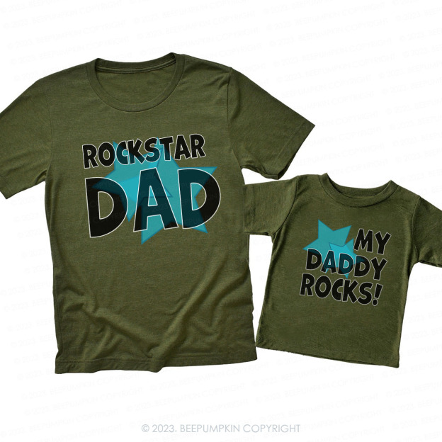 Rockstar Dad My Daddy Rocks Matching Dad& Me Shirts