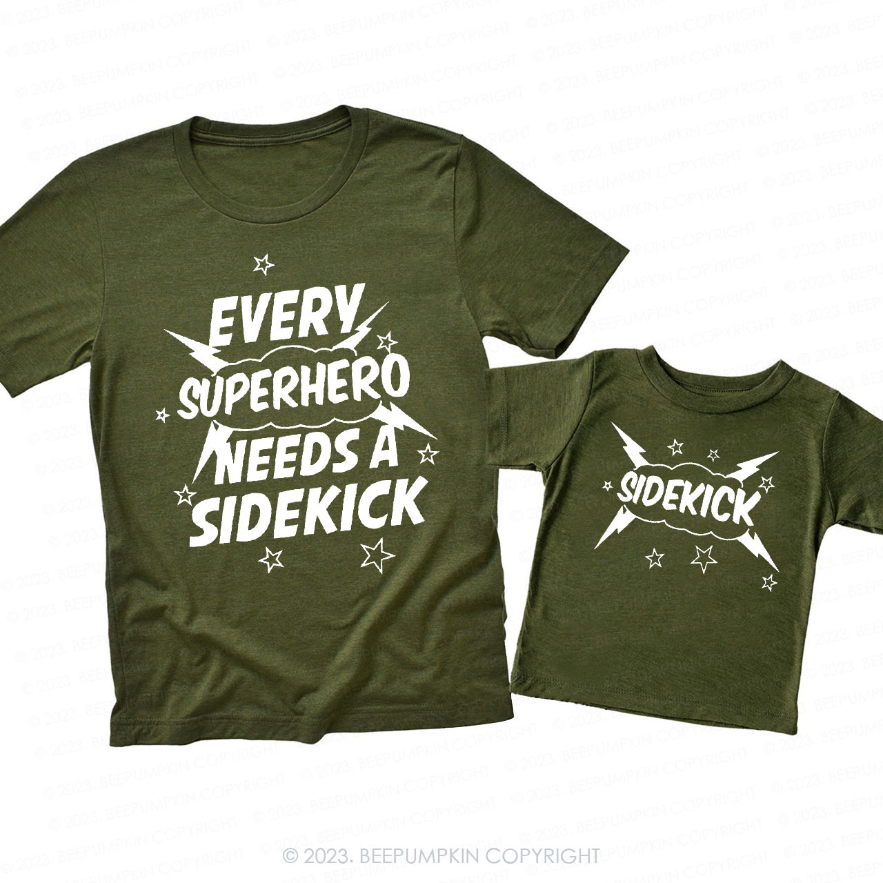 EVERY SUPERHERO NEEDS A SIDEKICK Gift Shirts For Dad&Me