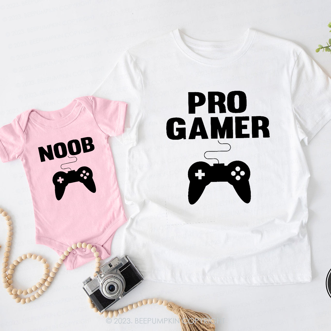 Pro Gamer Noob Matching Shirts For Dad&Me