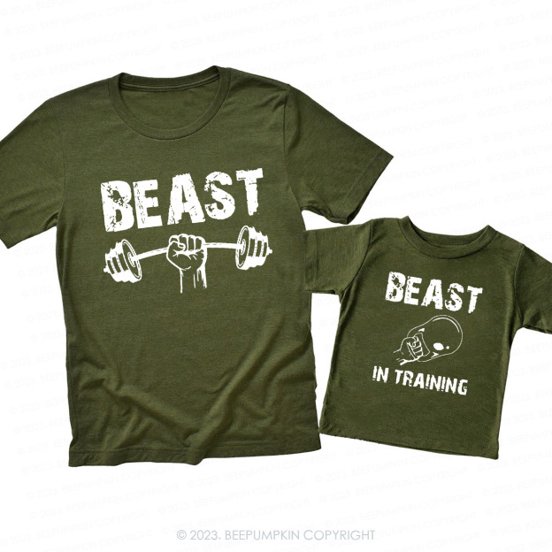 Beast & Beast In Training Matching Shirts For Dad&Me