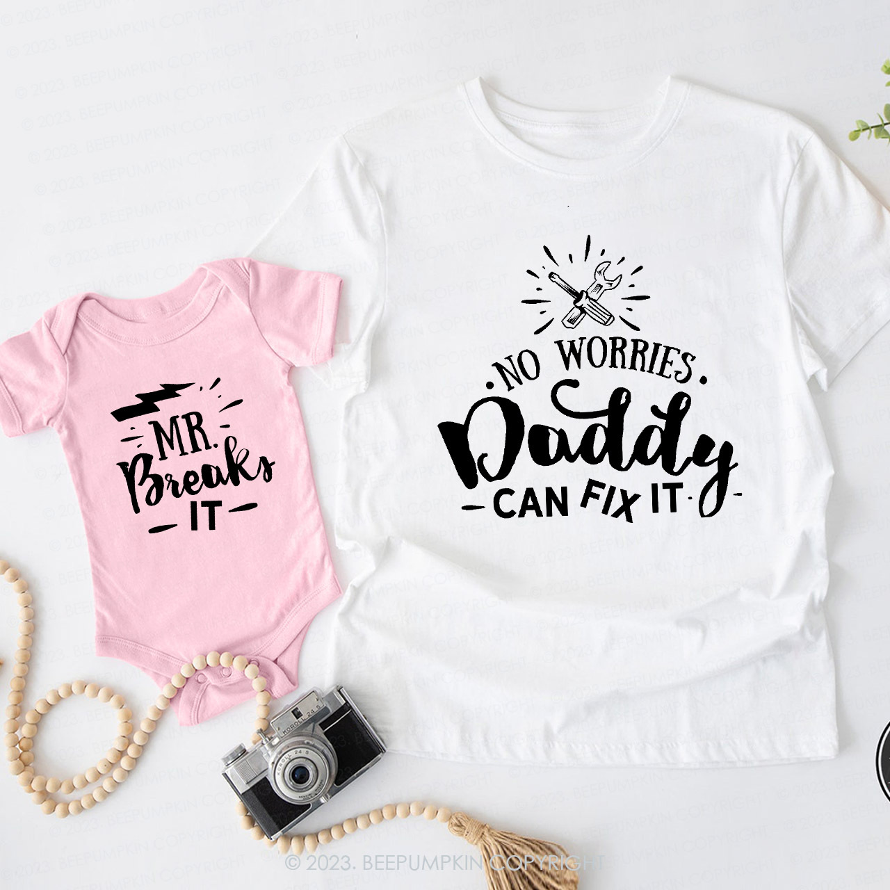 No Worries Daddy Can Fix It Dad&Me Matching T-Shirt